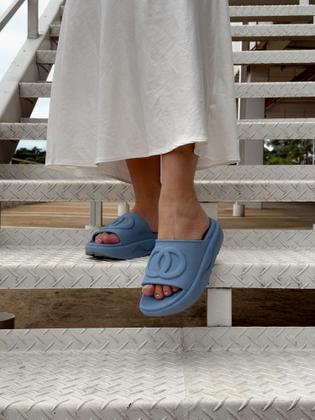 Imagem de Chinelo Slide Feminino Nuvem Plataforma Confortavel Macio Leve,