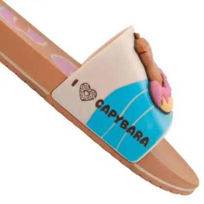 Imagem de Chinelo Slide Infantil Capi Mania Capivara Grendene Kids Cor:MarromTamanho:26/27