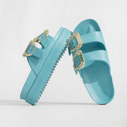 Imagem de Chinelo Slide  Leve Macio Confortável 100 em EVA com detalhe em fivela