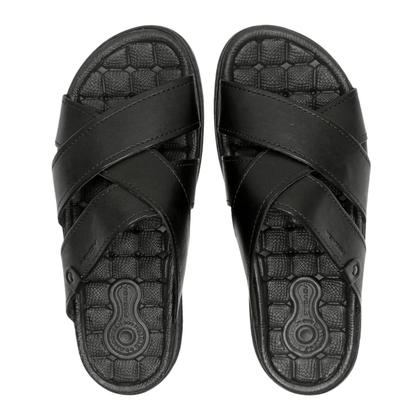 Imagem de Chinelo Slide Masculino Pegada Tiras Couro 131285