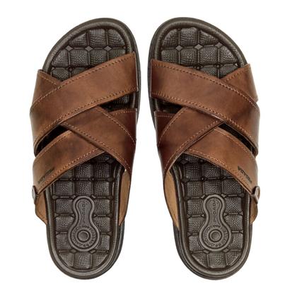 Imagem de Chinelo Slide Masculino Pegada Tiras Couro 131285