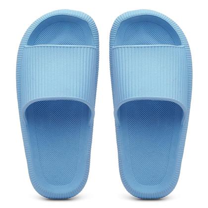 Imagem de Chinelo Slide Nuvem Casual Azul Claro Lazer Passeio Piscina Leve Conforto Usaflex
