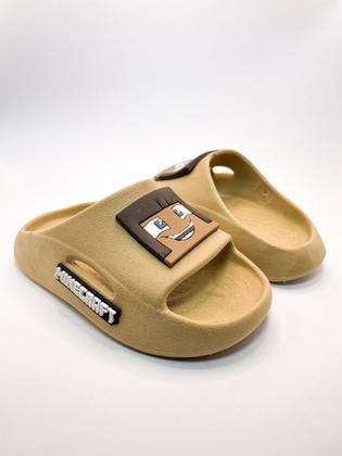 Imagem de Chinelo Slide Nuvem Menino Masculino Confortável Eva Macio Anatômico Escolar Antiderrapante Preto Azul Bege 21/32