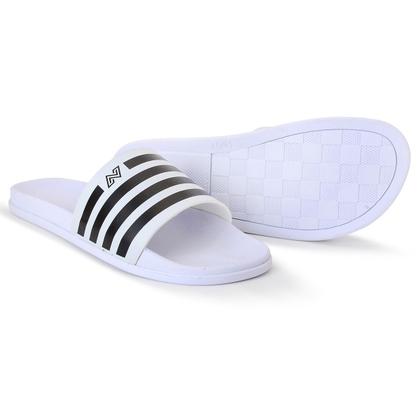 Imagem de Chinelo Slide Sandália Tira Preto Branco Bege Masculino Feminino Unissex Leve Confortável