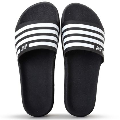 Imagem de Chinelo Slide Sandália Tira Preto Branco Bege Masculino Feminino Unissex Leve Confortável