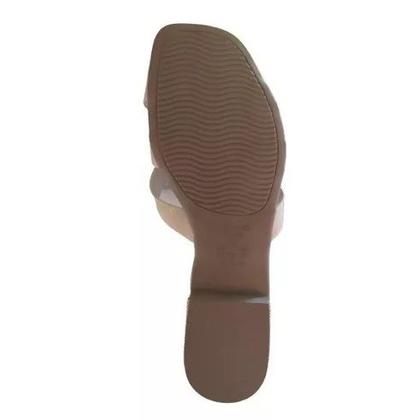 Imagem de Chinelo / tamanco piccadilly rasteiro com fivela verniz bege