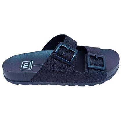 Imagem de Chinelo Tipo Tamanco Feminino Moleca Brilho Fivela Fixa