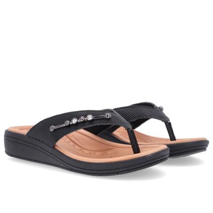 Imagem de Chinelo Usaflex Anabela Couro Rosa Detalhe com Strass AK0507001