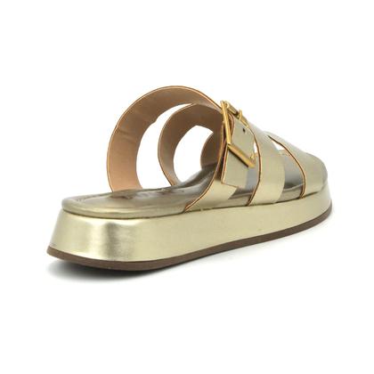 Imagem de Chinelo Via Uno 80304 Papete Flatform Metalizada Casual Feminino