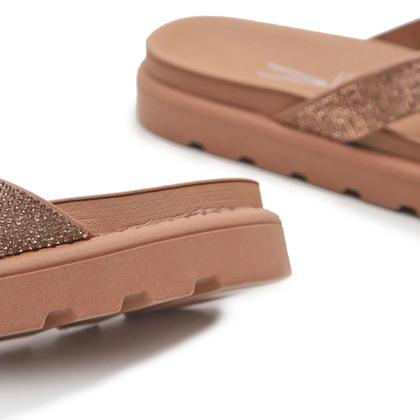 Imagem de Chinelo Vizzano Flat Strass Feminino - Nude