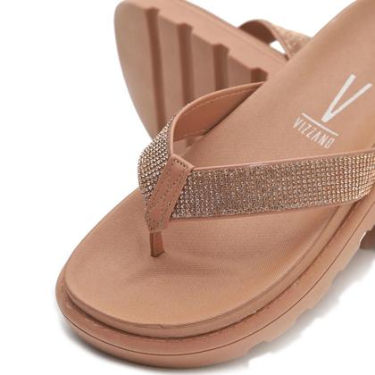 Imagem de Chinelo Vizzano Flat Strass Feminino - Nude