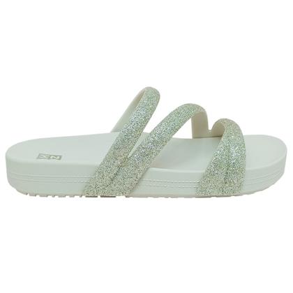 Imagem de Chinelo Zaxy Feminino Tiras Frontais Brilhosas Slide Glamour