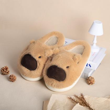 Imagem de Chinelos de inverno Gaolinci Cartoon Capivara de algodão para mulheres