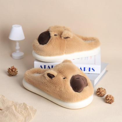 Imagem de Chinelos de inverno Gaolinci Cartoon Capivara de algodão para mulheres