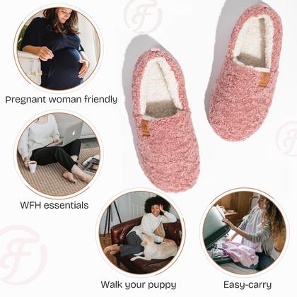 Imagem de Chinelos EverFoams Soft Curly Full Memory Foam para mulheres rosa