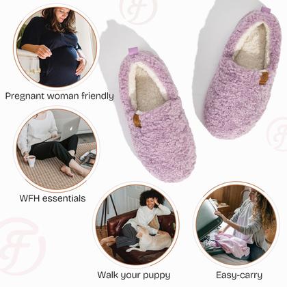 Imagem de Chinelos EverFoams Soft Curly Full Memory Foam para mulheres roxos