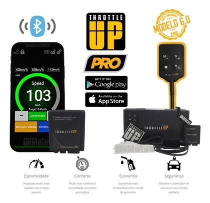 Imagem de Chip Pedal Shift Piloto Automatico Resposta Imediata Onmotus Throttle Up Com Controle pelo App