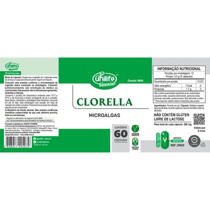 Imagem de Chlorela 500MG Unilife 60 Cápsulas