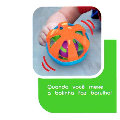 Imagem de Chocalho Bola Colorida Bolinha Com Barulho +2 Meses