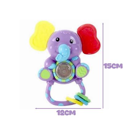 Imagem de Chocalho Brinquedo Mordedor Divertido Musical Elefante Bebês