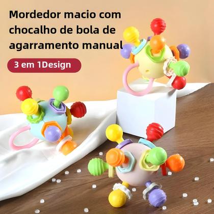 Imagem de Chocalho de Silicone Manhattan - Bola Redonda para Bebês - Brinquedo Calmante para Dentes