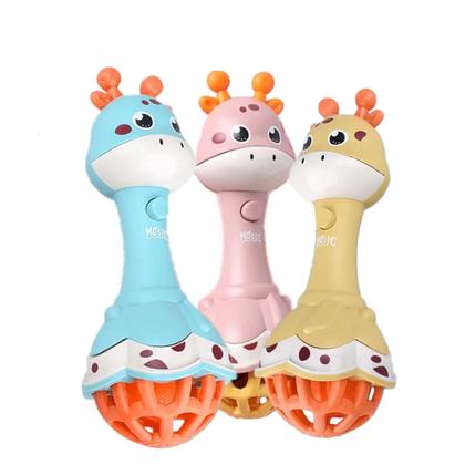 Imagem de Chocalho E Mordedor Musical Com Luz Girafa Macio Girafinha