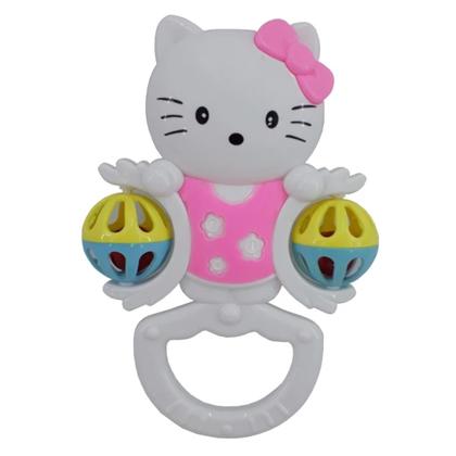 Imagem de Chocalho Infantil Bebê Menina Mordedor Mão sinos Som Piscando Luz Desenho animado Hello Kitty Baby Presente Lembrancinha