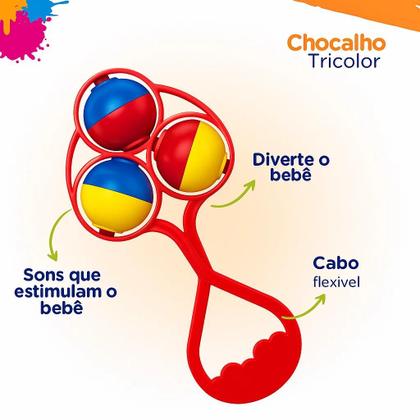 Imagem de Chocalho Lolly Tricolor