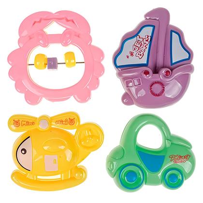Imagem de Chocalhos Baby Educativo Sensorial Colorido Interativo Kit Com 4 Peças