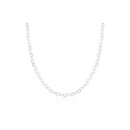 Imagem de Chocker Prata 925 Corações Vazados Feminino Color Corrente Gargantilha Elo