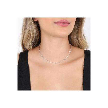 Imagem de Chocker Prata 925 Corações Vazados Feminino Color Corrente Gargantilha Elo