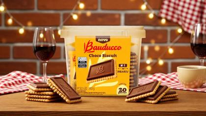 Imagem de Choco Biscuit Bauducco Pote 360g com 20 Pacotes de Chocolate Ao Leite 360g