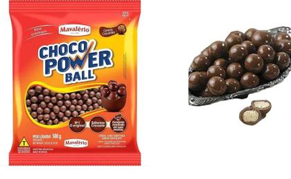 Imagem de Choco Power Ball Chocolate Crocante 500g Mavalerio-kit 4un