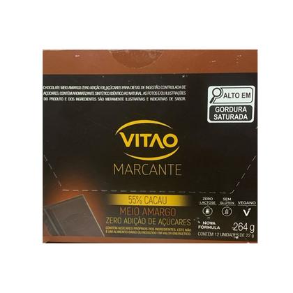 Imagem de Chocolate 55% Cacau Meio Amargo Zero 12 Unidades 22g Cada Vitao