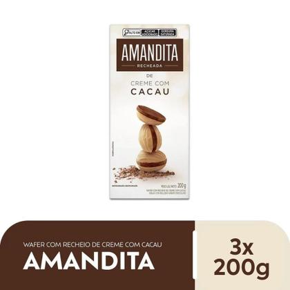 Imagem de Chocolate Amandita Creme de Cacau Lacta Kit 3un de 200g