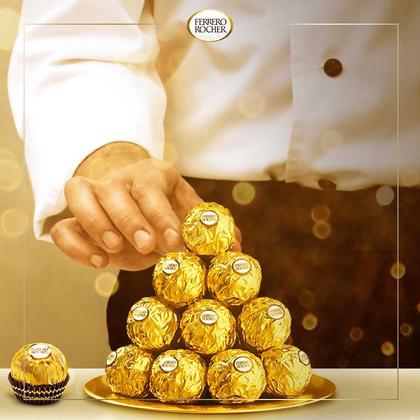 Imagem de Chocolate Bombom Ferrero Rocher 16 Pacotes de 3 Unidades
