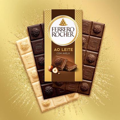 Imagem de Chocolate Ferrero Rocher Tablete Chocolate Ao Leite com Avelã 90g