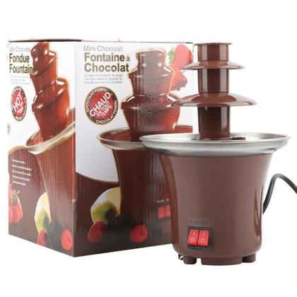 Imagem de Chocolate fondue fonte três camadas de chocolate derretimento com aquecimento  derreter cachoeira pote torre de fusão