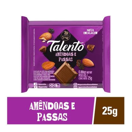 Imagem de Chocolate Garoto Talento Amêndoas e Uvas Passas 25g