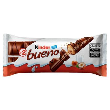Imagem de Chocolate Kinder Bueno Wafer com Recheio de Leite e Avelãs 43g com 2 Unidades de 21,5g Cada