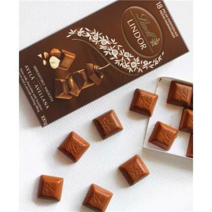 Imagem de Chocolate Lindt Lindor, Ao Leite com Avelã, Barra de 100g