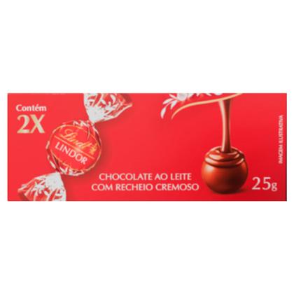 Imagem de Chocolate Lindt Lindor Sabor Chocolate Ao Leite com Recheio Cremoso 25g
