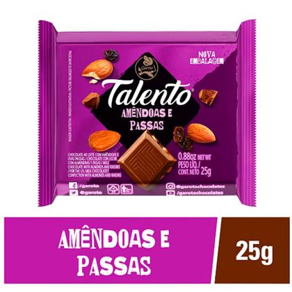 Imagem de Chocolate Mini Talento Amêndoas e Passas C/15un 25g - Garoto