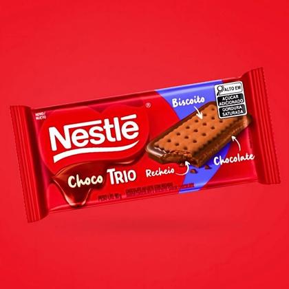 Imagem de Chocolate Nestlé Chocotrio Chocobiscut Kit 3 Barras de 90g