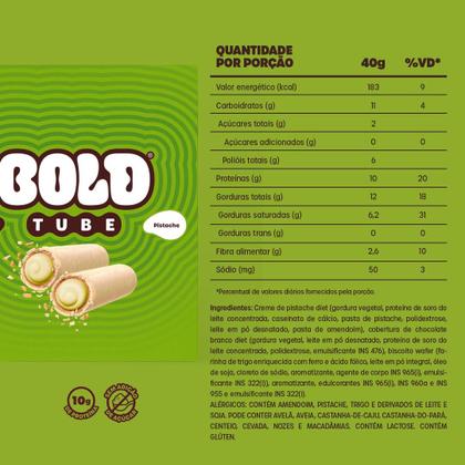 Imagem de Chocolate Proteico BOLD Tube Pistache 10g de Proteína (12 unidades)