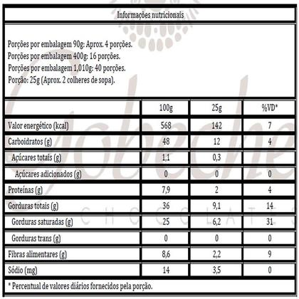 Imagem de Chocolate Puro 45% Cacau Granulado Gobeche - Sem Adição de Açucar e Adoçante - 90g