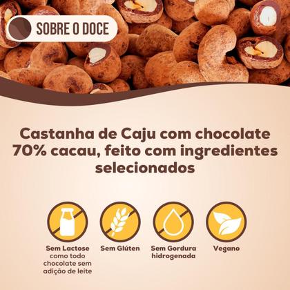 Imagem de Choconuts P&P Castanha Caju com Chocolate 70% 100g Drageado