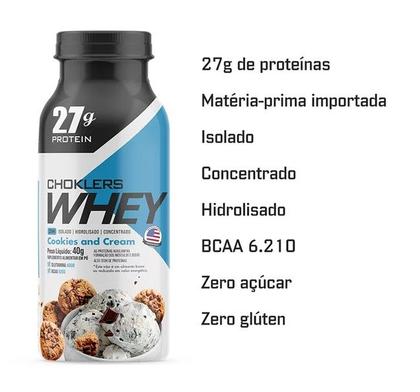 Imagem de Choklers whey cookies & cream garrafa 40g - mix nutri