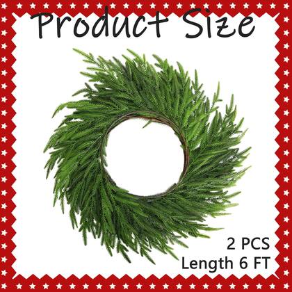 Imagem de Christmas Norfolk Pine Garland Watayo Real Touch de 6 pés x2