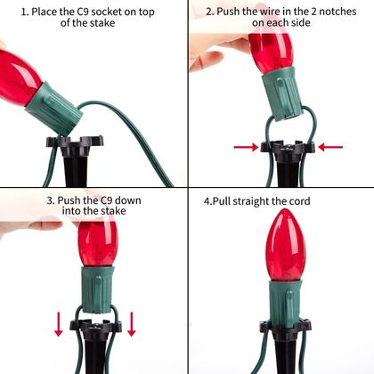 Imagem de Christmas Pathway Lights Brightown C9, 2 conjuntos de 15,7 m e 40 lâmpadas